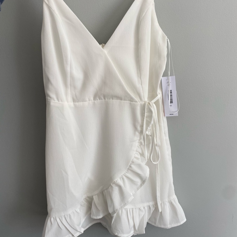 White Ruffled Romper - Picture 3 of 4